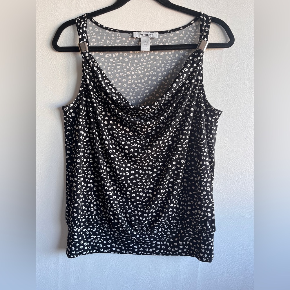 White House Black Market Black and White Patterned Tank Top sz Small